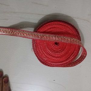 Red Embellished Fabric Trim