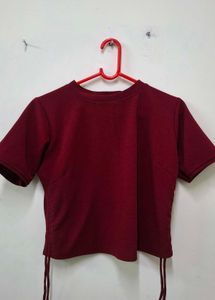 Maroon Crop Top - Trendy & Chic