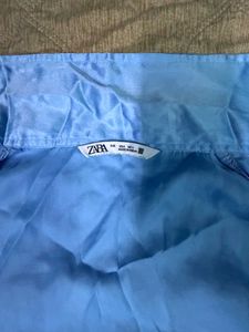 Blue Zara Satin Shirt