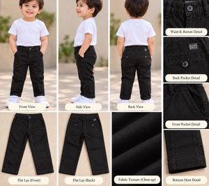 Classic Black Textured Trousers