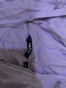 Lilac Cropped Hooded Jacket