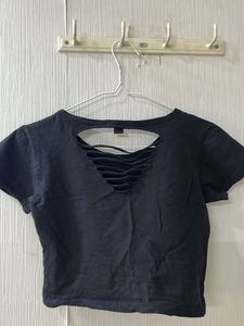 Black Crop Top "Delete The Drama"