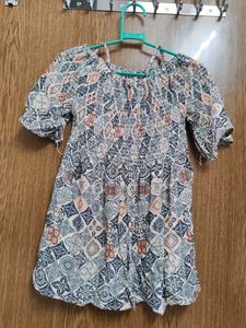 Boho Print Off-Shoulder Top