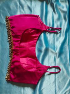 pink blouse with lace padded
