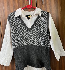 Y2K Argyle  sweater knit top