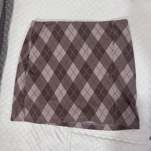 Argyle Print Mini Skirt