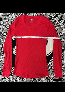 Red Ribbed Top