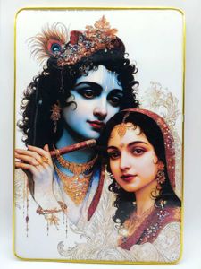 Krishna Radha crystal bubble frame 12x18 inch