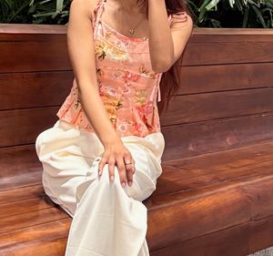 Floral Peplum Tank Top