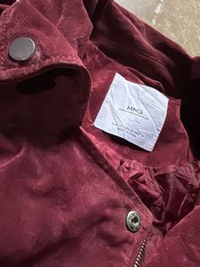 Burgundy Suede Moto Jacket