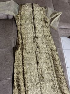Elegant Gold Embroidered Ethnic Gown