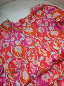 Multicolored Pink Kurti With Sequence Work