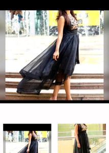Elegant Black &amp; Gold Lace gown