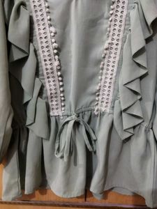 Chic Ruffled V-Neck Top