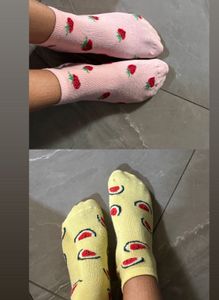 Yellow Watermelon / Strawberry Socks