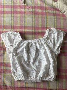 Classic Broderie Off the Shoulder top