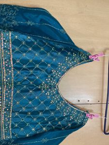 Teal Blue designer Fairy Lehanga
