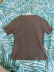 Shimmery Bronze Short Sleeve Top
