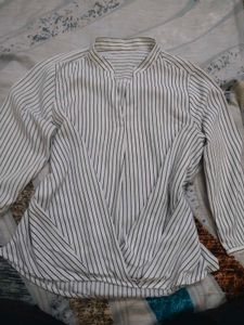 Chic Striped Wrap Top