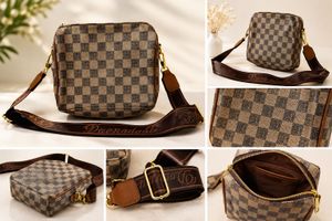 Designer Checkered Crossbody Bag