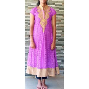 Elegant Purple Ethnic Gown