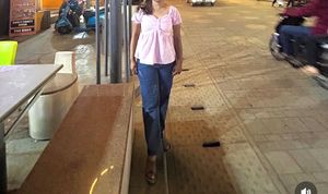 Pink Striped Peplum Top