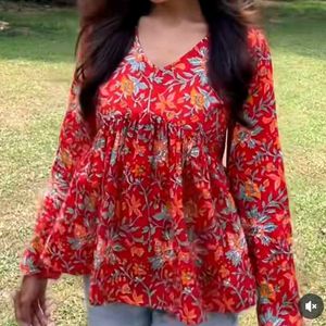 Floral Printed Desi Short Kurta