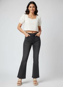 Women's Charcoal Grey Flare Jeans
