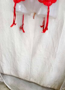 10258. Lace Garter Belt - Red