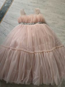 Girls Pink Tulle Dress with Sparkly Belt