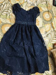 Elegant Blue Lace Dress