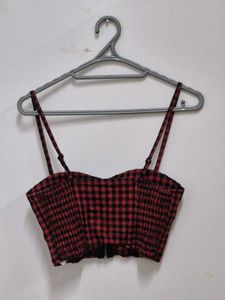 Checkered corset top