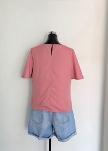 Pink Embellished Neckline Top