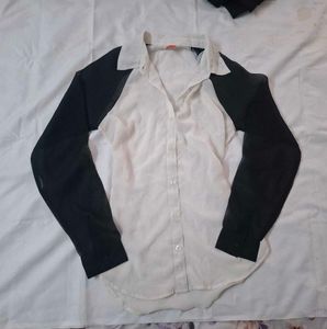 Chic y2k White & Black Button-Up Shirt