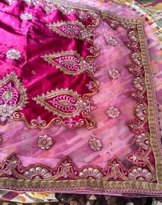 Embroidery heavy work saree