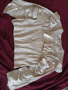 Sparkly Peplum Top with Ruffles
