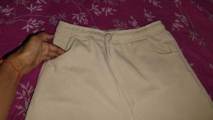 Cream Wide Leg trouser