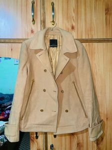 Women's Cream Double-Breasted Jacket