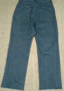 High-Waist Wide-Leg Jeans Pearl &amp; Bow Detailing