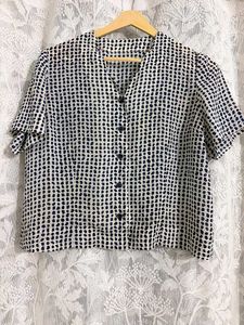 Polka dots Blue net Top
