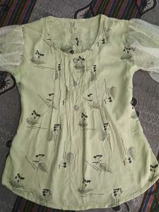 Chic Light Green Printed Top