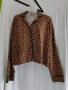Leopard Print Button-Up Shirt