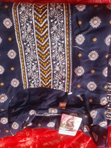 Elegant Navy Blue Printed Kurta