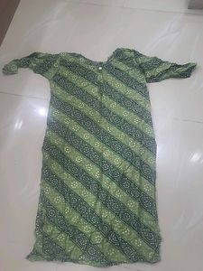 Green Bandhani Print Kurta