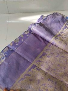 Lavender &amp; Gold Floral Sari