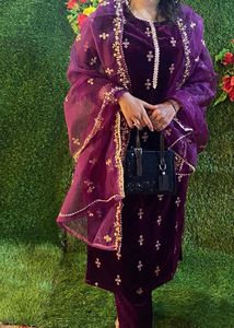 Embroidered Straight Kurta Set