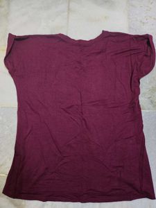 Maroon T-Shirt with Barcode Print