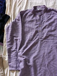 Men's Lavender Embroidered Kurta – Worn Only Once