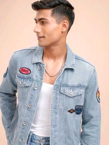 LOCOMOTIVE Denim Jacket with Patches, M Size