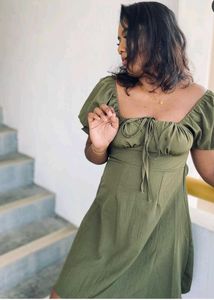 Olive Green Mini Dress